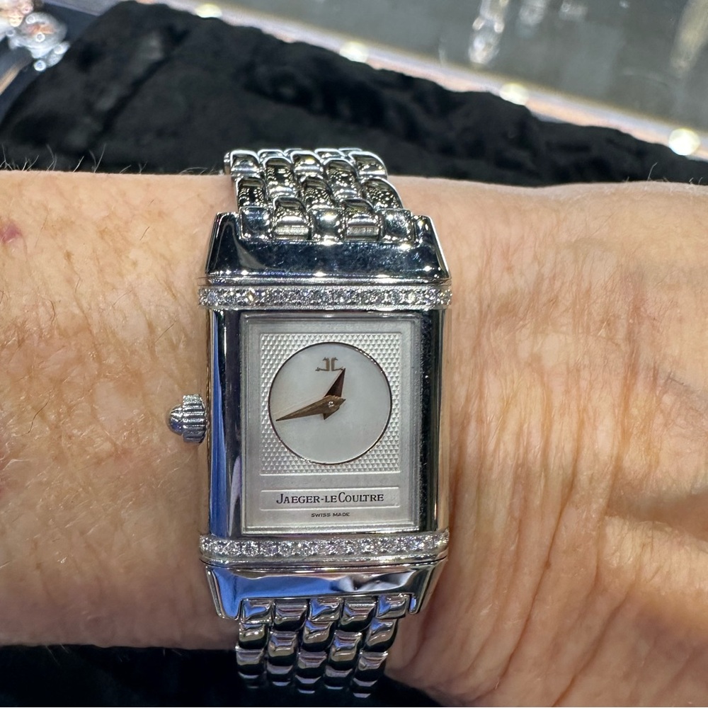 Jaeger-LeCoultre Stainless ladies Reverso Duetto with diamonds manual movement